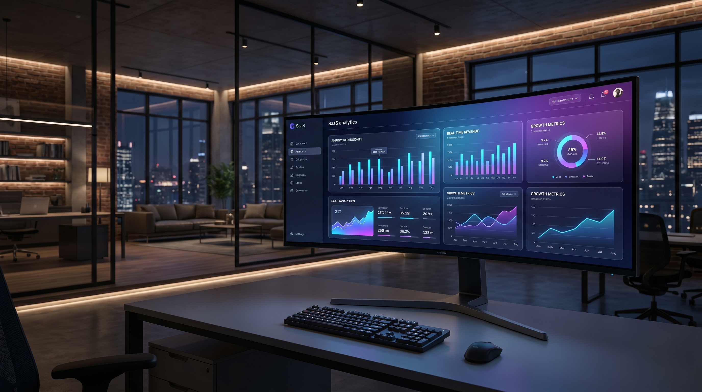 ERP dashboard for manufacturing business